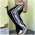 Load image into Gallery viewer, [DUFENG Series] ★Casual Pants★ 3color Bottoms Unisex Men's Vertical Stripes Black Green Brown
