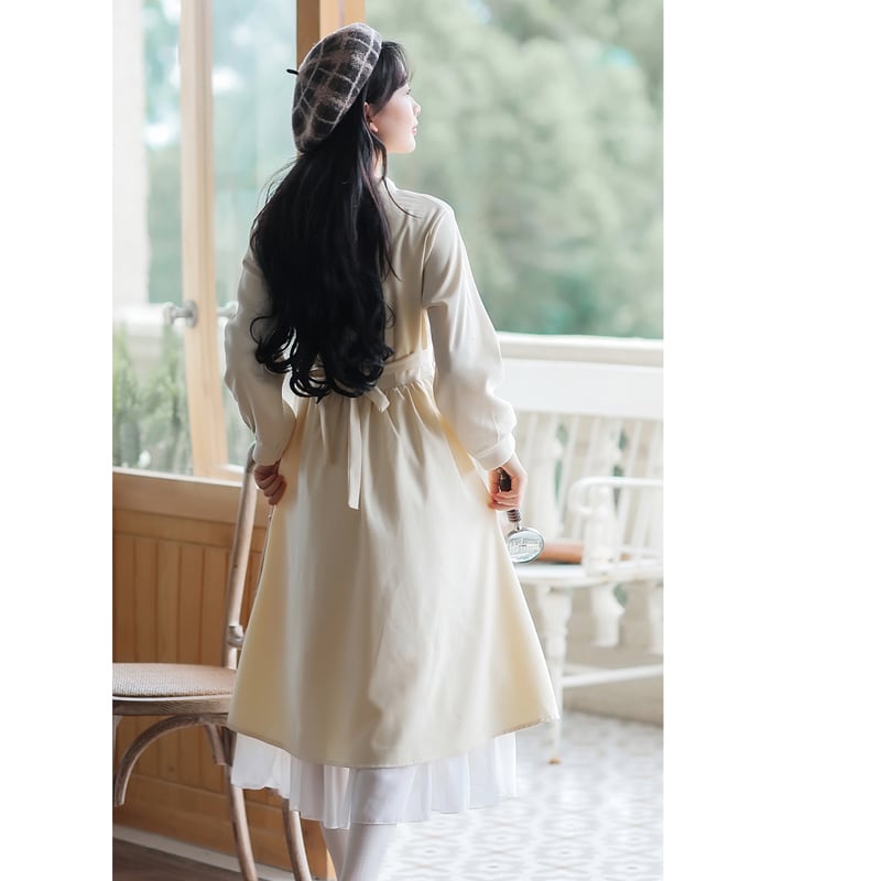 [Han Xuanwei Series]★China style dress★Stand neck literary style Spring clothes Autumn clothes Plain Cute S M L XL