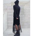 Load image into Gallery viewer, [Daiseiryusu Series]★Skirt★ Bottoms switching velvet long length embroidery mesh SML black black
