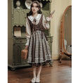 Load image into Gallery viewer, [DACHENGZI Series] ★Dress★ Fake Layered Dress Checkered Pattern Cute Retro S M L XL
