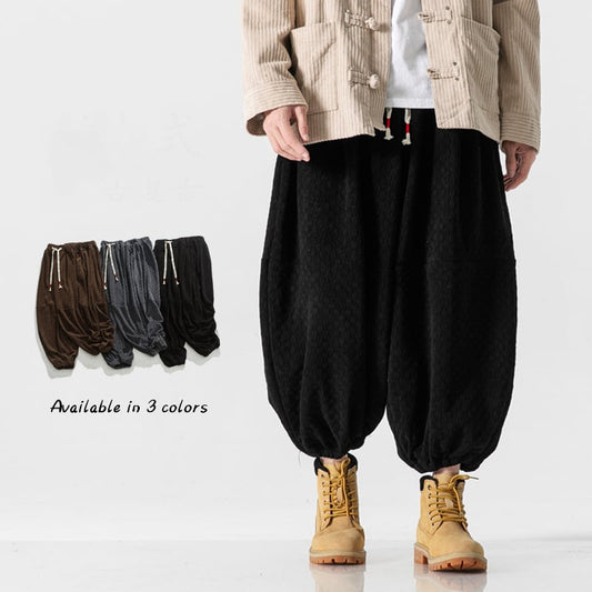 [Small Trouble Series]★China Style Pants★ 3color Bottoms Casual Pants Unisex Men's Large Size Loose Gray Black Coffee Color