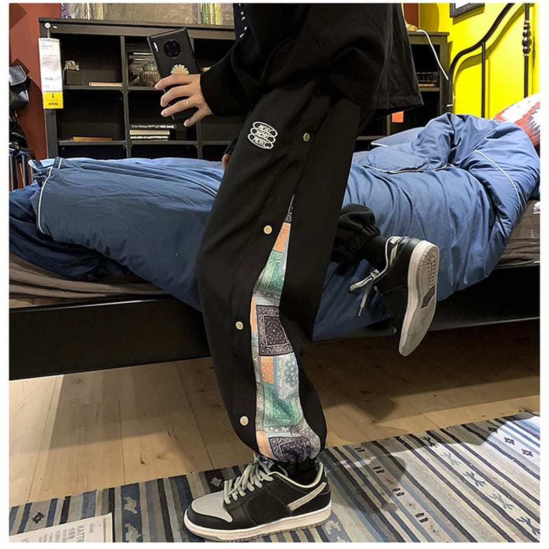 [Plqv Series] ★Casual Pants★ Brushed lining can be selected 3colors Black, White, Gray Men's Sports Style Unisex Easy to Match Print