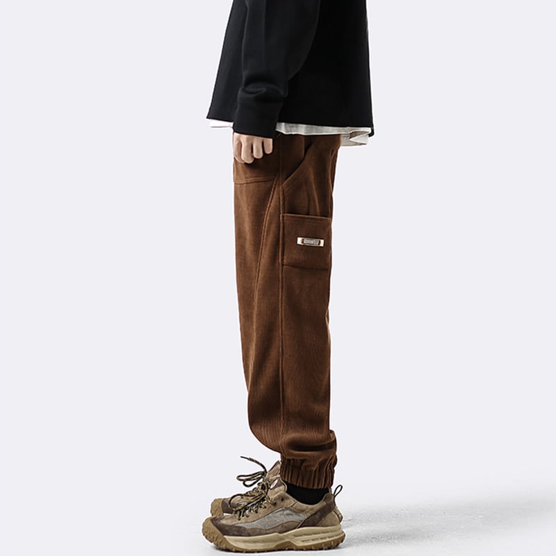 [PPG Series]★Casual pants★ 2color brushed lining bottoms pants unisex men's black coffee color