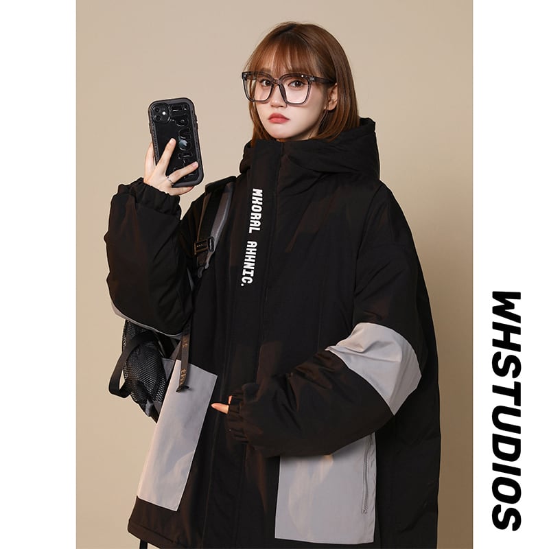 [Suikoishi Series] ★Winter Coat★ Cotton Coat Outerwear 3color Unisex Men's Color Scheme Green Black Beige