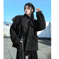 Load image into Gallery viewer, [Old Monster---Eyeball Rose Series] ★China style coat★ Winter coat, thick, warm, winter clothes, embroidery, black, black
