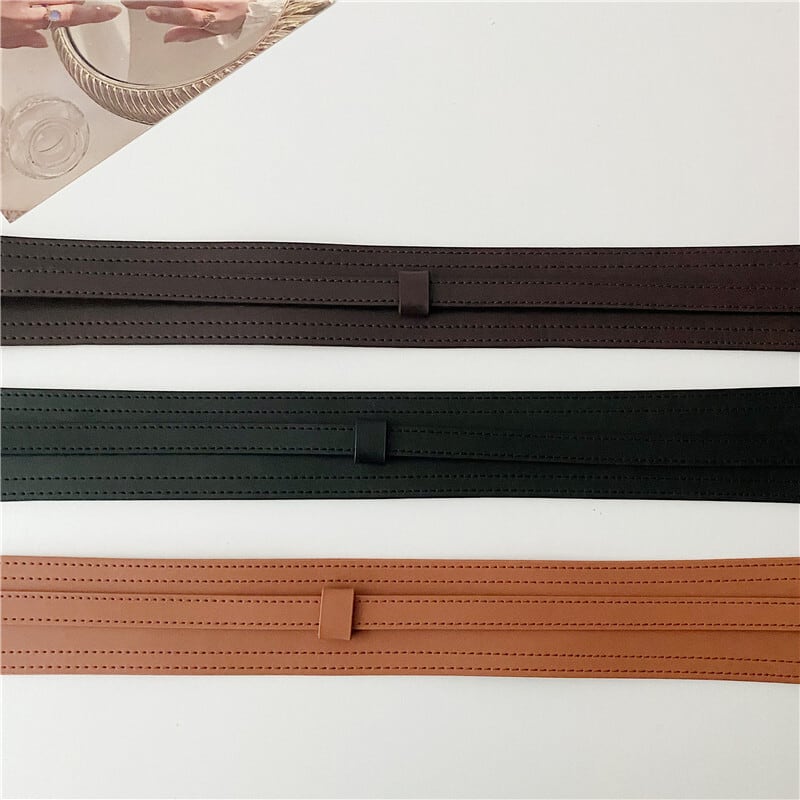 [Li Kaifu Series] ★Belt★ 3color PU Unisex Cool Accessories Small Items Black Brown Coffee Color