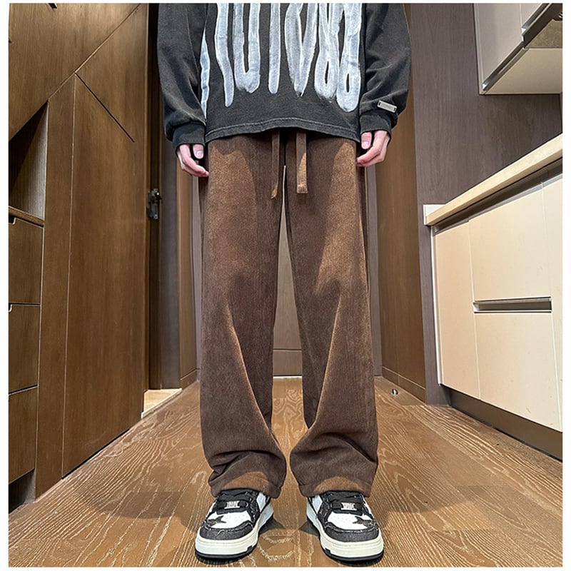 [BIGEMAN Series] ★Casual Pants★ Brushed lining 3color Bottoms Pants Unisex Men's Large Size Simple