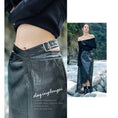 Load image into Gallery viewer, [Big Blue Dragon Series]★China style skirt★Bottoms PU skirt fringe retro original cool
