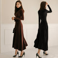 Load image into Gallery viewer, [Fumi Series]★Knit dress★ 2color long length commuting date office OL high neck slim
