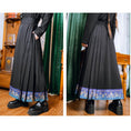 Load image into Gallery viewer, [Kokaisha --- Leaf Collection Series] ★Chinese style skirt★ Bottoms Hanfu skirt Switching Black Black
