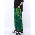 Load image into Gallery viewer, [MGJM Series] ★Casual Pants★ Bottoms Trousers Oil Painting Style Unisex Men's ML XL Elastic Waist Green Green
