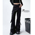 Load image into Gallery viewer, [MUYUZI Series] ★Casual Pants★ Bottoms Trousers Fashion Slimming Black Designed Cool
