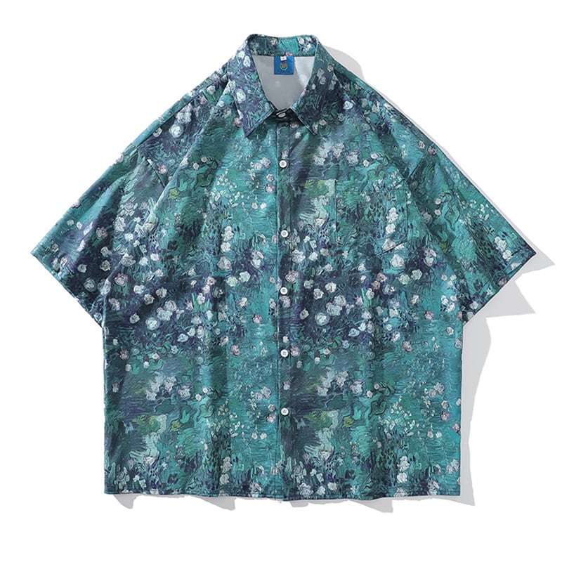 [TRAVEL ISSUANCE Series] ★Short Sleeve Shirt★ 2color Hawaii Aloha Shirt Print Unisex Men's Beach Travel Photography