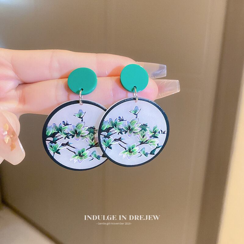 [Drejew Series]★China Style Earrings★ Pair Earrings Women's Accessories Improves Temperament Unique Circle