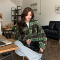 Load image into Gallery viewer, [XIAOXINJIA Series]★Outerwear★ Shirt Jacket Unisex Men's Checkered Pattern Casual Green Green
