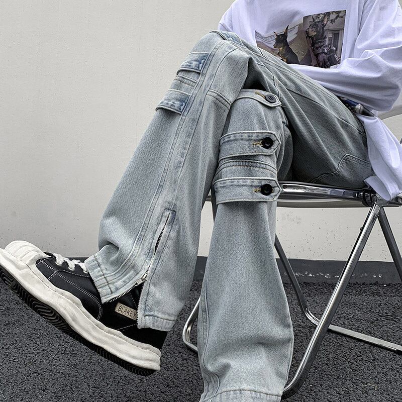 [YOILIN Series] ★Denim Pants★ Casual Pants 2color Unisex Men's Large Size Blue Black