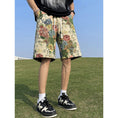 Load image into Gallery viewer, [CHAOMEICHEN Series] ★Shorts★ Floral pattern bottoms, short length pants, unisex, men's, large size, elastic waist
