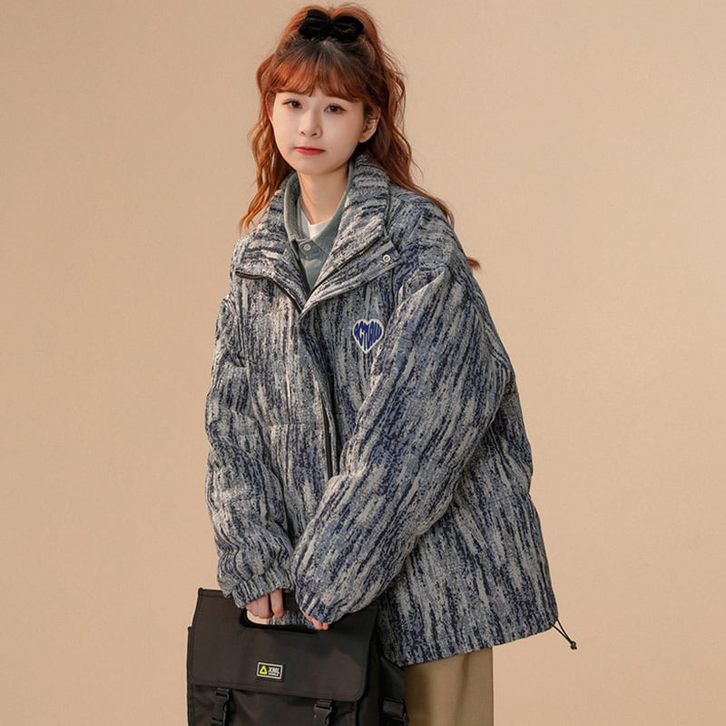 [Ushiomiomi Series] ★Winter Coat★ 2color Cotton Coat Unisex Men's Print Retro ML XL 2XL 3XL