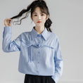 Load image into Gallery viewer, [ZISU0 Series]★Shirt★ Tops Designed Fashion Retro Blue Blue Commuting Office Lady Easy to match
