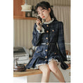 Load image into Gallery viewer, [MEIYI Series] ★One Piece★ Women's Short Length Plaid Pattern Commuting Date Office Lady Navy Improves Temperament
