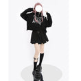 Load image into Gallery viewer, [Nekogan Series] ★Tops★ Ladies Fashion Butterfly Black Black Short Length Slimming SML
