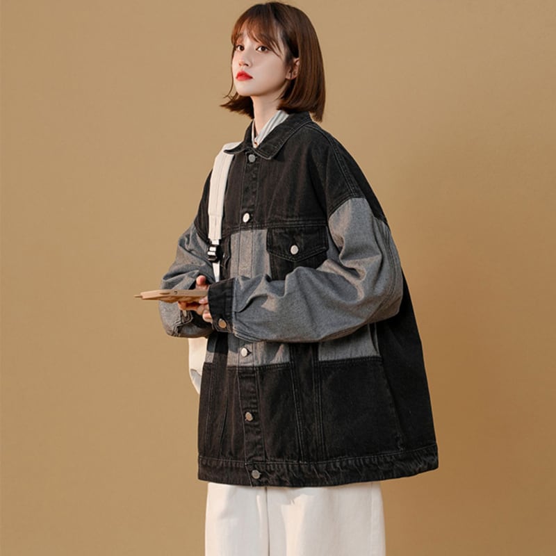 [CHAOMEICHEN Series] ★Jacket★ 2color outerwear unisex men's color scheme blue black blue black