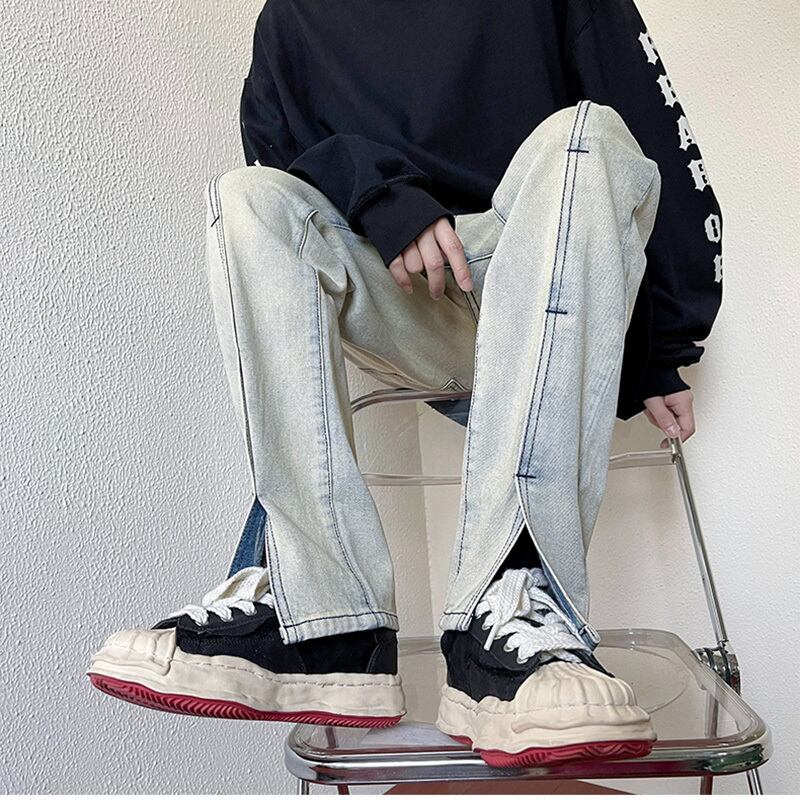 [KAAIER Series]★Denim pants★ 2color bottoms pants unisex men's retro easy to match slimming