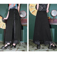 Load image into Gallery viewer, [Kokaisha---Shinkyo Series]★China style pants★Bottoms Gaucho pants Letter pattern switching Black Black
