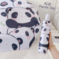 Load image into Gallery viewer, [RUNYU Series]★Umbrella★ Tri-fold umbrella, rain & sunny, 8 ribs, dual use, manual & jump, rainy season, rainproof soup, sun protection, panda pattern
