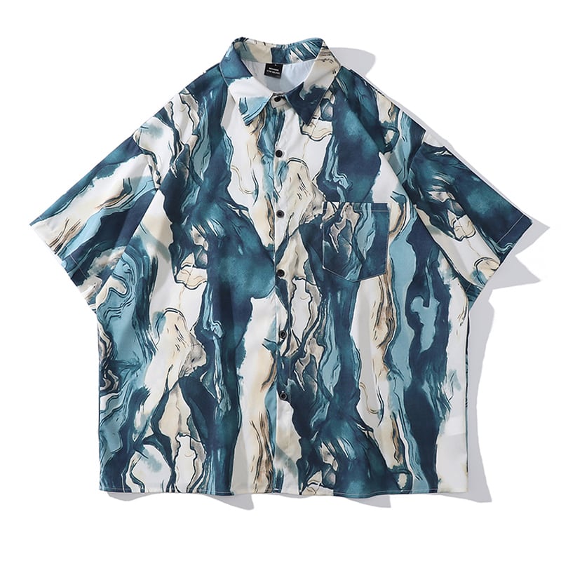 [TRAVEL ISSUANCE Series]★Shirt★ Print Unisex Men's Summer Short Sleeve Tops Cool Fashion