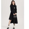 Load image into Gallery viewer, [Shojinsho Series] ★One Piece★ Irregular long sleeve dress Designed Cute Stylish Black Black
