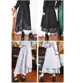 Load image into Gallery viewer, [Kokaisha --- Preface Series] ★China style skirt★ 2color bottoms switching letter pattern slimming black gray
