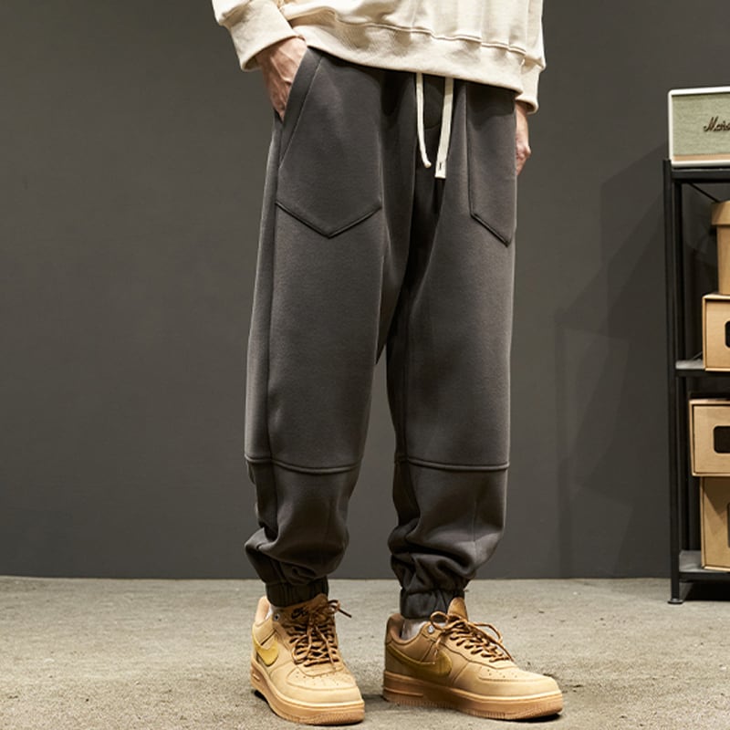 [Szon Series] ★Casual Pants★ 2color Regular type Fleece lining type Bottoms Unisex Men's Dark Gray Light Brown