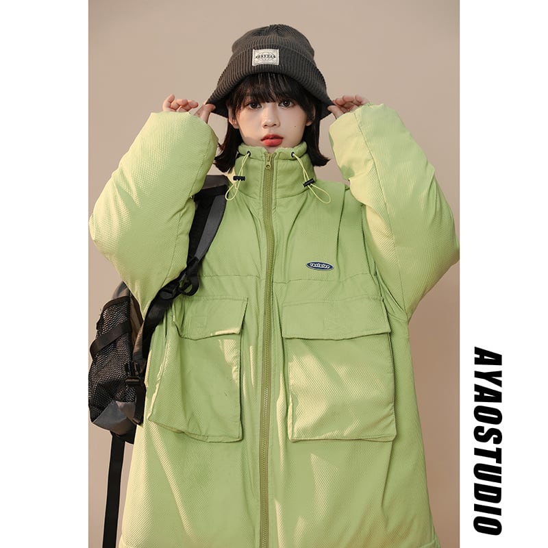 [Morimoto Series] ★Winter Coat★ Cotton Coat 3 colors Thick Warm Unisex Men's Loose Blue Green Black