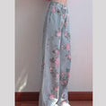 Load image into Gallery viewer, [REHUO Series]★Denim Pants★ Trousers Bottoms Rose Print Spring/Summer Light Blue Blue Stylish
