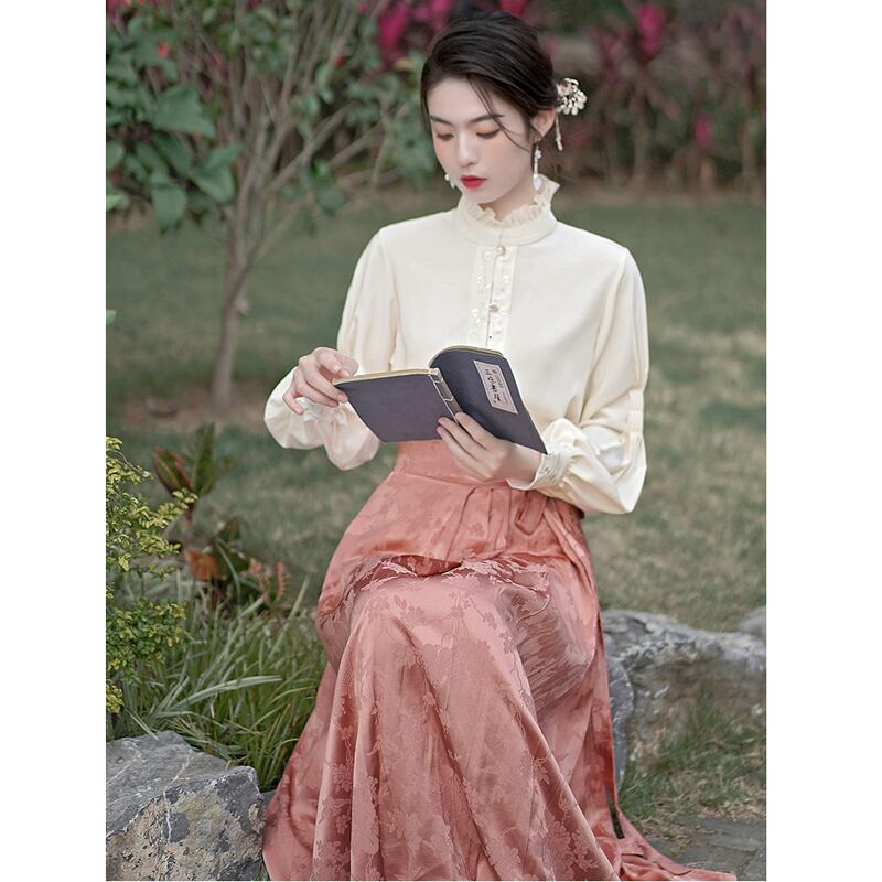 [Az Suna Series] ★Chinese style skirt★ Bottoms Maki skirt Chinese elements Chinese clothing Pink SML Improves temperament