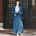 Load image into Gallery viewer, [MINZU Series]★Chinese style setup★ 3-piece set Camisole + Happi coat + Trousers Chinese clothes Blue Blue
