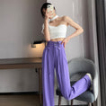 Load image into Gallery viewer, [FENGLIN Series]★Casual Pants★ 2color Bottoms Cool Black Purple Slimming Plain Black Purple
