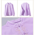 Load image into Gallery viewer, [Qing Series]★China style tops★ 3color embroidery long sleeve shirt simple easy to match Blue Yellow Purple
