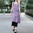 Load image into Gallery viewer, [Kokaisha---Shinkyo Series] ★China style dress★ Hanging dress Letter pattern print Purple black switching
