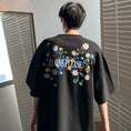 Load image into Gallery viewer, [V37 Series]★T-shirt★ Tops 3color Unisex Men's Floral Pattern Black White Gray Stylish
