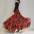 Load image into Gallery viewer, [NICHANG series] ★Floral pattern skirt★ 3 types of lengths available Large size Red Red
