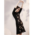 Load image into Gallery viewer, [YUEQIAO Series]★Cheongsam dress★China style dress Mermaid line Temperament enhancement Long sleeve Switchable
