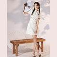 Load image into Gallery viewer, [YUEQIAO series]★Cheongsam dress★Short length Chinese style dress White White Cute Slimming look
