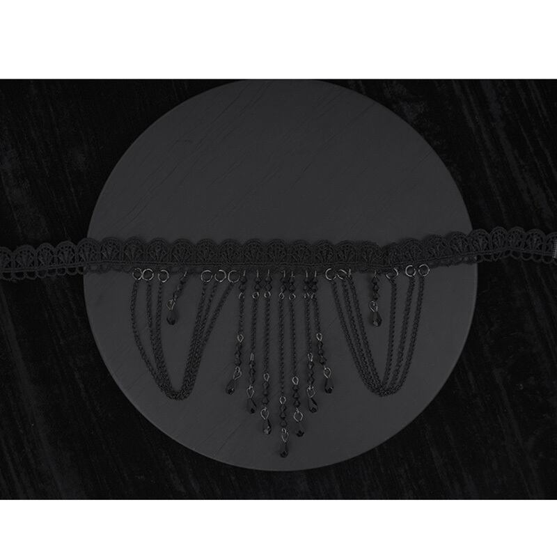 [Koseiryushu Series] ★Necklace★ Ladies Accessories Fringe Black Black Lace Sexy