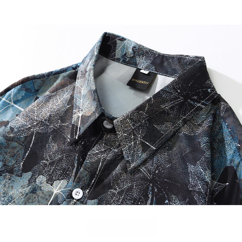 [BEAT BOY Series]★Retro Shirt★ Oil Painting Style Shirt Printed Long Sleeve Shirt Thin Spring Clothes Autumn Clothes Slimming Fashionable