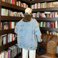 Load image into Gallery viewer, [SZJ Series]★Denim Jacket★ 2color Blue or Black Outerwear Jeans Loose Date Commuting
