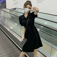 Load image into Gallery viewer, [YIHAO Series] ★Dress ★ 2color Short Sleeve Dress Short Length Dress Women's Gray Black
