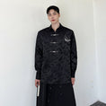 Load image into Gallery viewer, [Illustrated series] ★China style shirt★ Tops, long sleeve shirt, butterfly pattern, unique design, unisex, men's black, black
