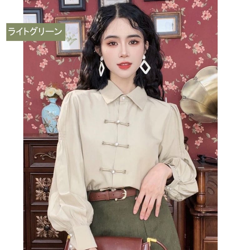 [Misslin Fashion Series]★Setup Order Single Item★ Chinese style shirt or skirt Green White Cute Easy to match